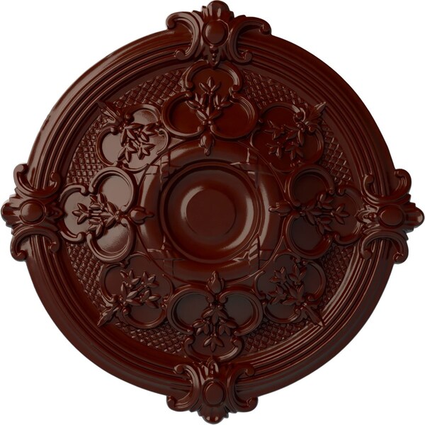 Ekena Millwork Hamilton Ceiling Medallion (Fits Canopies up to 3 3/4"), 17 3/8"OD x 1 3/4"P, Brushed Mahogany CM17HABMF - main